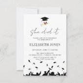 「現代の彼女がやった！卒業パーティーのミニマルな贈り物」 招待状 (正面)