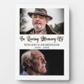 現代の愛する記憶に 2 枚の写真 フォトプラーク (正面)