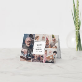 現代の愛と感謝 7枚の写真を使ったお悔やみ/追悼カード サンキューカード