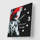 現代の愛と美 スクエア壁時計 (傾斜)