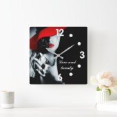 現代の愛と美 スクエア壁時計 (ホーム)