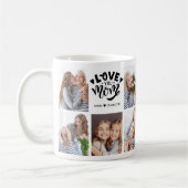 現代の愛のカスタム写真コラージュお母さん コーヒーマグカップ (左)