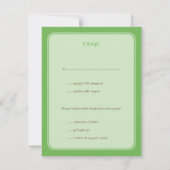 現代の愛の鳥たちにぴったりのグリーンウェディングの返信 招待状 (裏面)