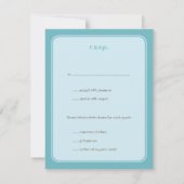 現代の愛の鳥たち 青い結婚式の返信 出欠カード (裏面)