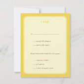 現代の愛の鳥の黄色の結婚式の返信 出欠カード (裏面)