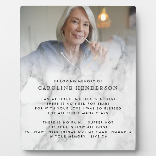 現代の愛を記憶する大理石の写真＆名言プレート フォトプラーク (正面)