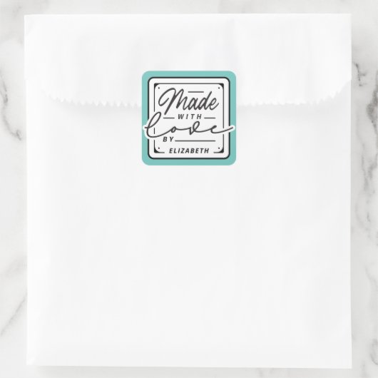 現代の愛を込めて作られたスクエアラベルステッカー スクエアシール (バッグ)