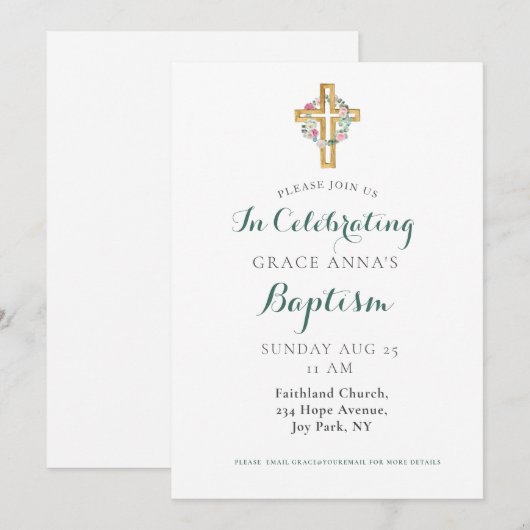 現代の成人洗礼招待状 招待状 (正面/裏面)