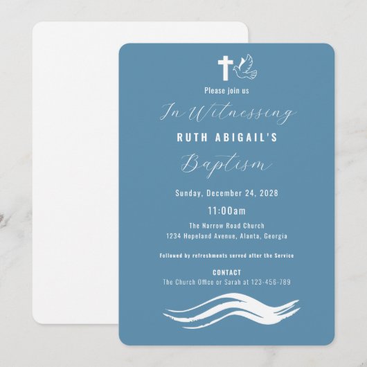 現代の成人洗礼 招待状 (正面/裏面)