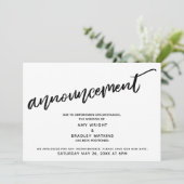 現代の手書きで延期された結婚発表 招待状 (スタンド正面)
