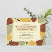 現代の散葉感謝祭の祝い 招待状 (スタンド正面)