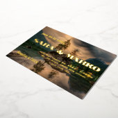 現代の文字体裁 |マウンテンズレイク 箔招待状 (回転した状態)