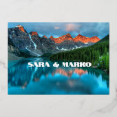 現代の文字体裁 |マウンテンズレイク 箔招待状 (裏面)