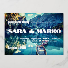 現代の文字体裁 |マウンテンズレイク 箔招待状