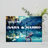 現代の文字体裁 |マウンテンズレイク 箔招待状 (立ち正面)