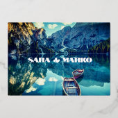 現代の文字体裁 |マウンテンズレイク 箔招待状 (裏面)