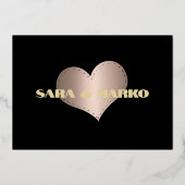 現代の文字体裁 |ミニマル結婚リスト 箔招待状 (裏面)