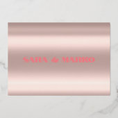 現代の文字体裁 |ミニマル結婚リスト 箔招待状 (裏面)