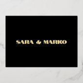 現代の文字体裁 |ミニマル結婚リスト 箔招待状 (裏面)