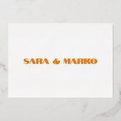 現代の文字体裁 |ミニマル結婚リスト 箔招待状 (裏面)