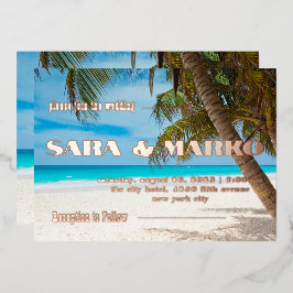 現代の文字体裁 |ミニマル結婚リスト 箔招待状