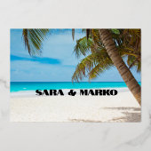 現代の文字体裁 |ミニマル結婚リスト 箔招待状 (裏面)