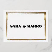 現代の文字体裁 |ミニマル結婚リスト 箔招待状 (裏面)