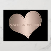 現代の文字体裁 |ミニマル結婚リスト 箔招待状 (裏面)