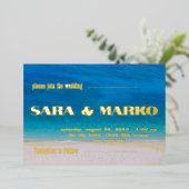 現代の文字体裁 |ミニマル結婚リスト 箔招待状 (立ち正面)