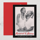 現代の新婚夫婦と楽しいホリデーシーズン、感謝の気持ちを写真に シーズンカード (正面/裏面)