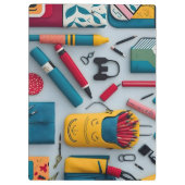 現代の新学期文具のオシャレなパターン名 クリップボード (裏面)