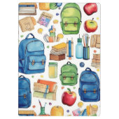 現代の新学期文具のオシャレなパターン名 クリップボード (裏面)