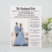 現代の新聞で発表する駆け落ち結婚のお知らせ 招待状 (スタンド正面)