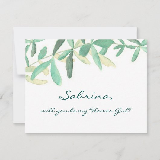 現代の植物学の花嫁として、私の花を飾ってくれますか 招待状 (正面)