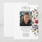 現代の植物葬儀追悼式の電子招待状 招待状 (正面/裏面)