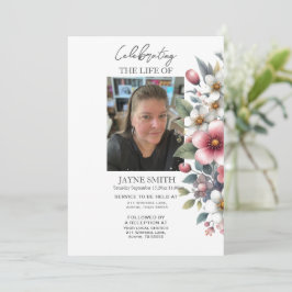 現代の植物葬儀追悼式の電子招待状 招待状