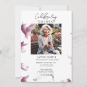 現代の植物葬儀追悼式の電子招待状 招待状 (正面)