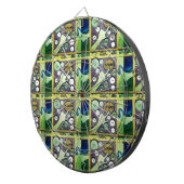 現代の楽しいモザイクアートプリント - 遊び心に満ちた ダーツボード (正面右)