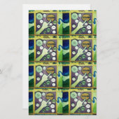 現代の楽しいモザイクアートプリント - 遊び心に満ちた 便箋 (正面/裏面)