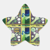 現代の楽しいモザイクアートプリント - 遊び心に満ちた 星シール (正面)