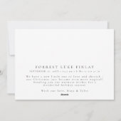 現代の楽しい誕生統計写真 シーズンカード (裏面)