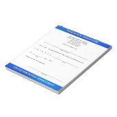 現代の歯科受診証明書 青 ノートパッド (回転)