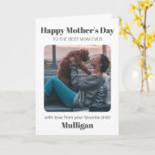 現代の母の日のシンプルなペットカスタムフォト カード (黄色い花)