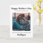 現代の母の日のシンプルなペットカスタム写真 カード (黄色い花)