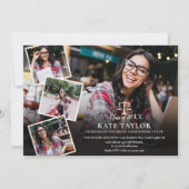 現代の法科大学院の写真コラージュ卒業式 招待状 (正面)