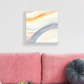 現代の波 | ニュートラル モダン ウォーターカラー キャンバスプリント (インサイチュ (リビング))