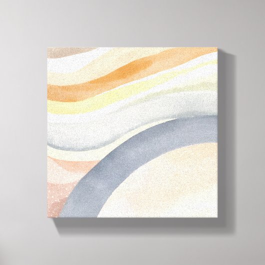 現代の波 | ニュートラル モダン ウォーターカラー キャンバスプリント (正面)