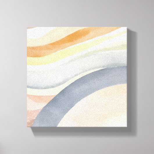 現代の波 | ニュートラル モダン ウォーターカラー キャンバスプリント (正面)