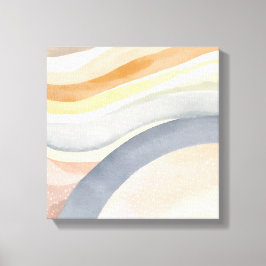 現代の波 | ニュートラル モダン ウォーターカラー キャンバスプリント