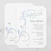 現代の洗礼 青い招待状 招待状 (正面/裏面)